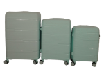 Smte-acesa Hard Shell Elite Suitcase Set 3 Piece Green With Keychain