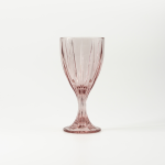- Hand Pressed Goblet Glass Set Of 4 Choose From 3 Colours - Pink