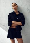 Pyjama Shirt And Shorts - Black