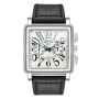 Men Casual Fashion Square Large Dial Leather Strap Quartz Watch