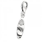 Sayla 925 Sterling Silver Surfboard Surf Charm Dangle Size 5X15MM