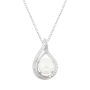 Sterling Silver & Freshwater Pearl Curved Pendant