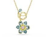SWAROVSKI Idyllia Pendant Mixed Cuts Flower Blue Gold-tone Plated