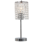 Polished Chrome Table Lamp With Clear Acrylic Crystals