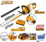 Hedge Trimmer 650 Mm 40V Cordless 2X 2.0AH Battaries And Charger Ingco CHTLI400282