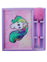 Fluffy Unicorn Diary Notebook With Pen - A5 - Pink Tie-dye & Glitter