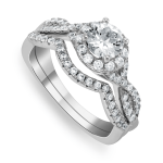 Sterling Silver Cubic Zirconia Round Infinity Twinset Ring