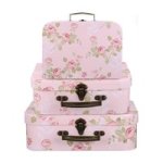 3 Piece Floral Vintage Cardboard Storage Set