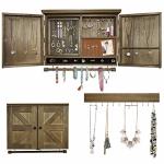 Glant Rustic Wall Mounted Jewelry Organizer With Wooden Barndoor Decor Wall Mount Holder Jewelry Holder For Necklaces Earings Br