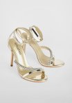 Asymmetric Diamante 2 Part Heels - Gold