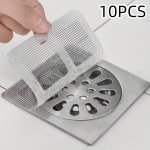 10PCS Disposable Shower Drain Hair Catcher Mesh Stickers - Easy Install Clog-free Bathroom Filters For Bathtub & Floor Drains Ch