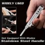Ultra-Light Stainless Steel Folding Scalpel Handle - Keychain EDC Pocket Knife Blade Not Included Easy DIY Replacement