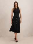 Lucienne Fit And Flare Knit Midi Dress - 18 Black