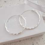 Kristy 925 Sterling Silver Round Hoop Earrings Size: 30MM 1.7MM Thick