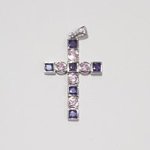 Cross Square Round Purple Stones