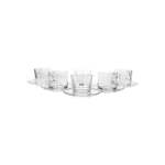 6 Piece Carre TeaCup & Saucer Set Clear