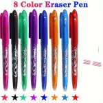 8PCS SET Erasable Pens Gel Rolling Ball Smooth Writing 0.5MM Pens With Eraser For School Classroom Teacher Office Stationary Sch
