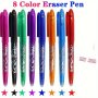 8PCS/SET Erasable Pens Gel Rolling Ball Smooth Writing 0.5MM Pens With Eraser For School Classroom Teacher Office Stationary School Supplies Gifts Black Blue Red