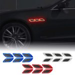 6PCS Car Reflective Decorative Stickers Bumper Safety Device Reflective Anti-collision Strips Car Body Scratch Blocking Carbon F