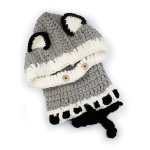 Kids Animal Knitted Hat And Scarf Sets - Grey Fox