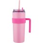 Clicks Stainless Steel Cup With Straw Pink 600ML