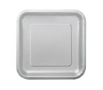 Party 7" Square Plate Silver 16