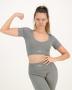 Prime Statement Scoop Crop Top - Grey - Large