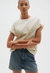 High-waisted Denim Shorts - Denim Blue