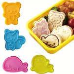 4PCS Sandwich Cutters For Restaurant Cookie Cutters MINI Cartoon Bear Dolphin Sea Dog Bread Cutter Sandwich Cutters And Sealer E