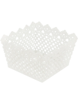 White Decorative Crochet Planter - None None
