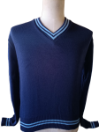 Genius Navy And Sky Striped Long Sleeve School Jersey - Unisex