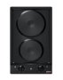 UDH02B Domino Hob 2 Plate Black