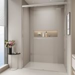 44-48 In. W X 72 In. H Double Sliding Shower Door Semi-frameless Bypass Bathroom Sliding Door With 1 4" 6MM Tempered Glass For W