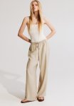 Wide Pull-on Trousers - Beige