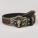 Western Buckle Belt For Men Women Cowboy Cowgirl Stylish Belt For Jeans Christmas Belts