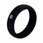 Killer Deals Women's Wedding commitment exercise Rhinestone Silicone Ring 5MM - Best Bargains Online