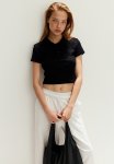 Ribbed Polo Shirt - Black