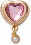 Goldair Gold Heart Gem With Pearl Jibbitz - Multi Osfa