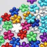 100PCS1.2CM 0.47IN Flower Acrylic Rhinestone Flatback Strass For Jewelry Crafts Clothing Decorations