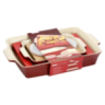 @home Red white Stoneware Bakeware Set 4 Piece