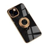 Gold Electroplated Phone Case With Magnetic Ring Holder For Iphone 14