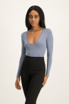 Gigi V-neck Bodysuit - Flintstone - XS