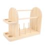 Wooden Yarn Holder With Rotatable Rods For Crafting