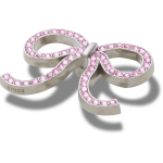 Pink Glittery Bow Jibbitz - Multi Osfa
