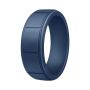 8MM Flat Edge Brick Silicone Rings-navy