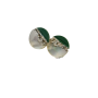 Mother-of-pearl Round Niche Design Natural Malachite Exquisite Earrings
