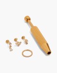 Goldair Gold Plated Surgical Steel Flat Back Tool & Floral Earrings Pack