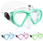 Kids Swim Goggles Snorkel Diving Mask For Boys Girls Ages 5-15 Anti-fog Swimming Goggles With Nose Cover 1PCS Mint Green