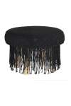Macrame Stool With Tassel Large - 60D X 42H Black
