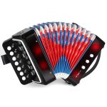 10 Keys Kids Accordion Horse Button Accordion Toys Accordian MINI Musical Instruments Button For Child Children Kids Toddlers Be
